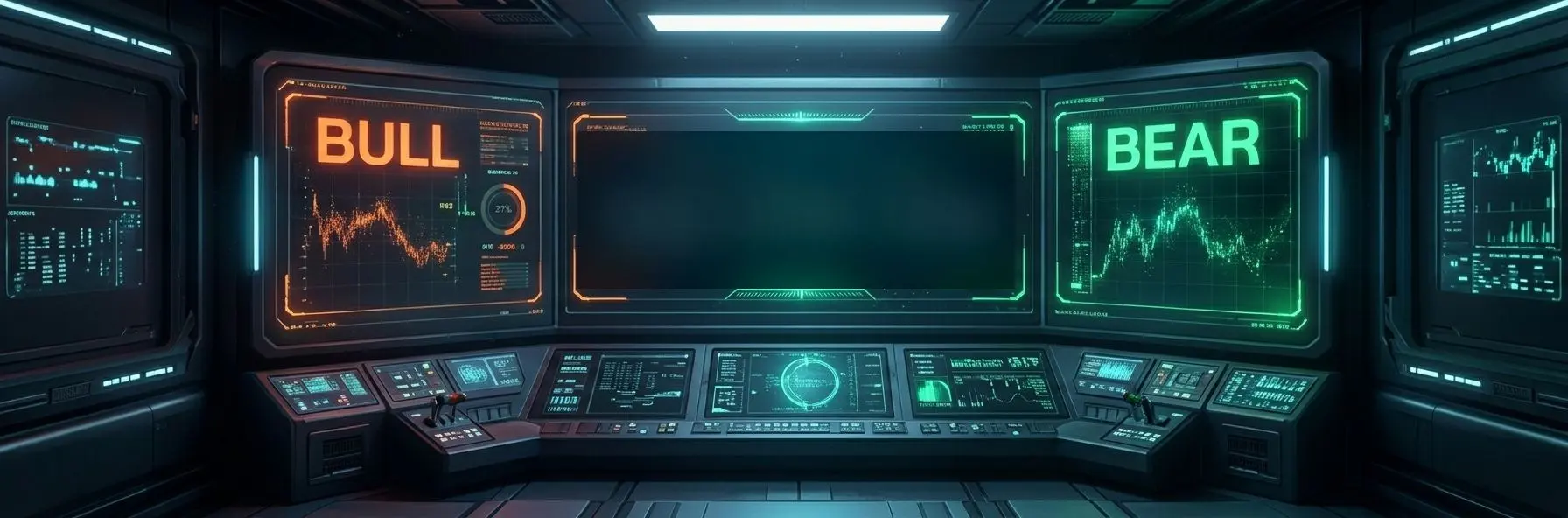 Mutation control room with Bull and Bear monitors